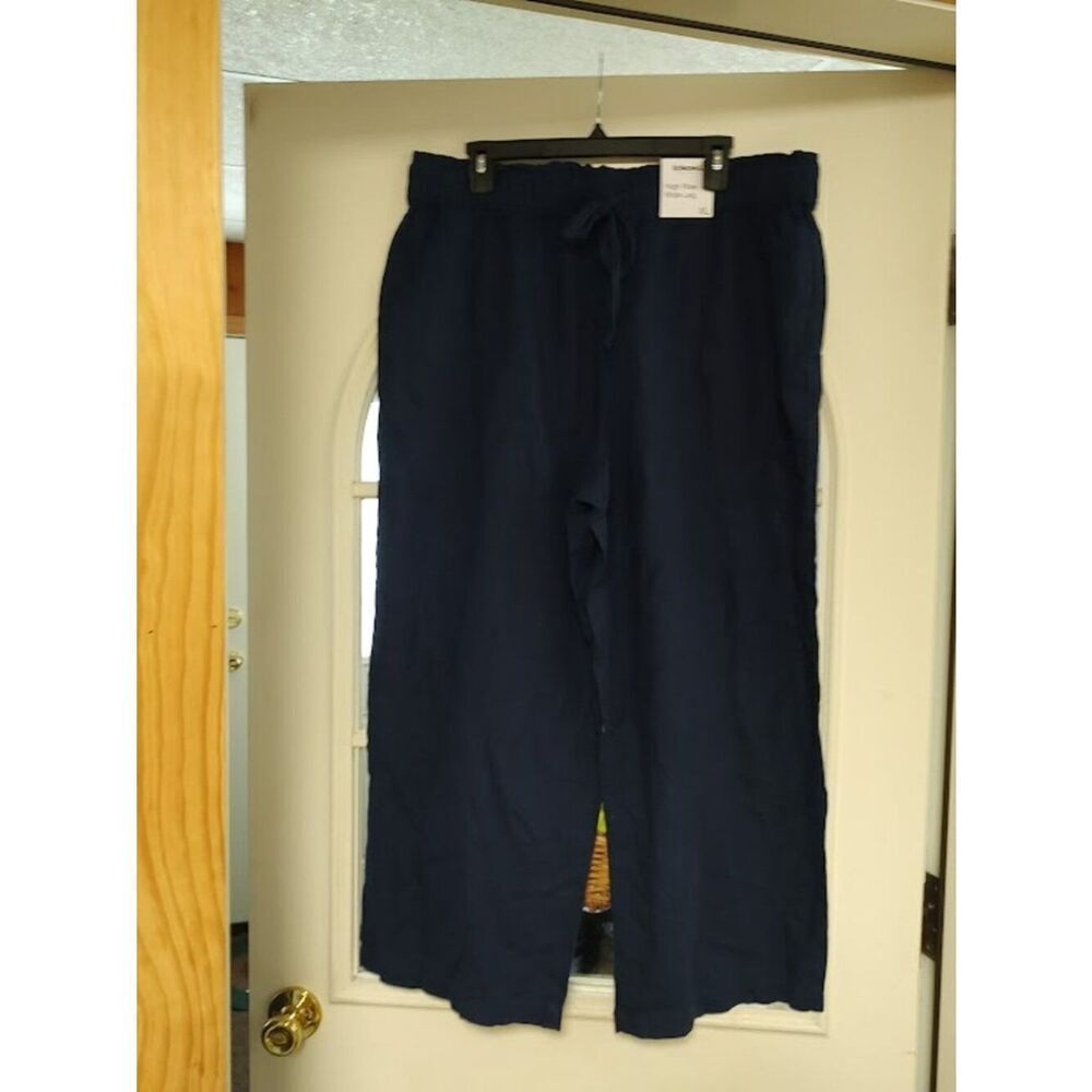 New Sonoma Navy Blue High Rise Wide Leg Pants Size Women's XL